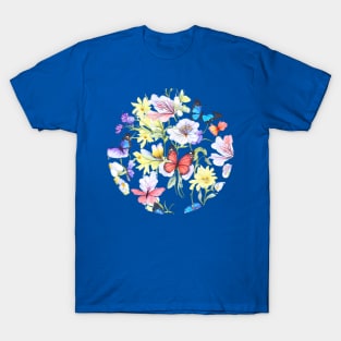 Colorful wildflowers and butterflies T-Shirt